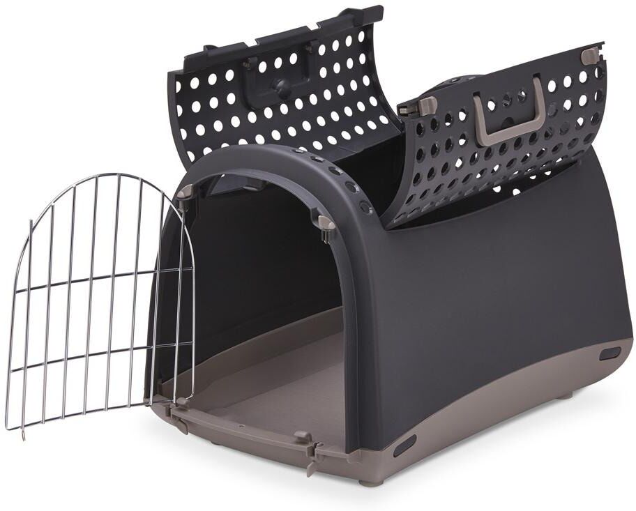 Tiertransportbox IMAC "Linus Cabrio", braun (braun, dunkelbraun), B:32cm H:34,5cm T:52cm, Tiertransportbehälter, Tiertransportbox braun, dunkelbraun B/H/T: 32cm x 34,5cm x 52cm