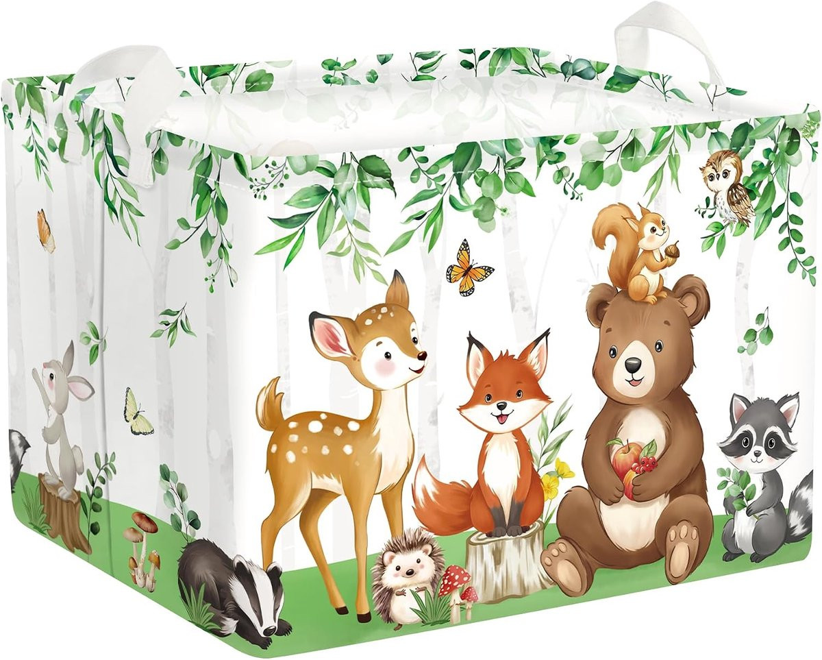 Jungle Dieren Opbergmand voor Speelgoed en Kleding, 36L