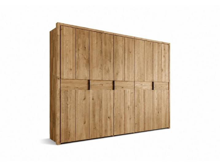Natur24 Kleiderschrank Veno Bett 205 x 205 x 96,5 cm Eichenholz Natur