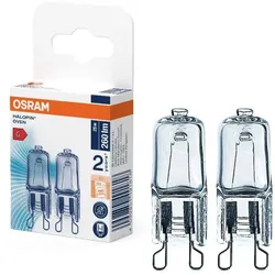2er OSRAM G9 Lampe HALOSTAR PIN für Backöfen dimmbar 25W 2700K warmweißes Licht - Kein LED