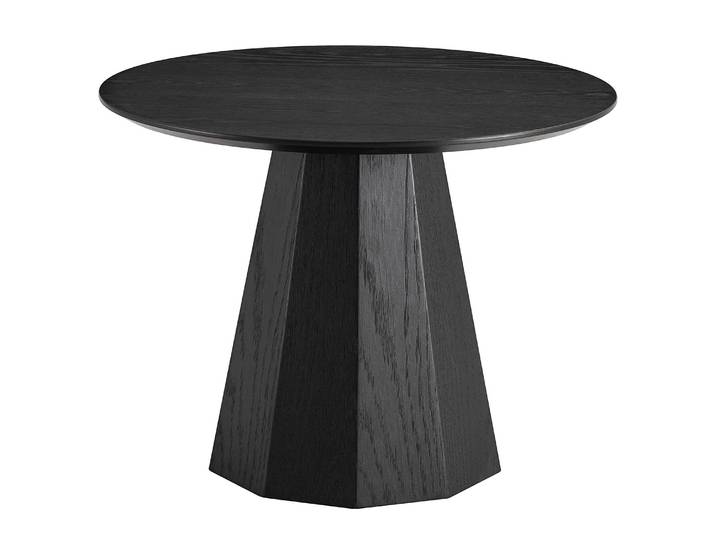 Bout de canapé Ø 60cm Noir/Chêne noir