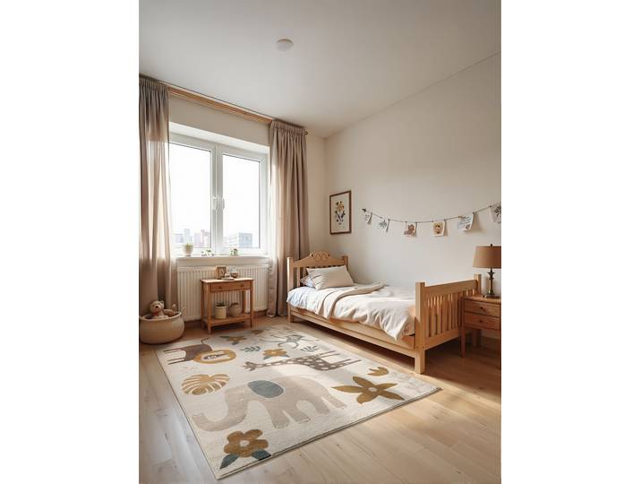 home24 Kinderkleed Animal Safari 120 x 170cm beige