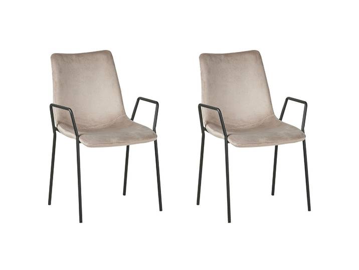 STUHL 2er-Set Samtstoff Beige Jefferson