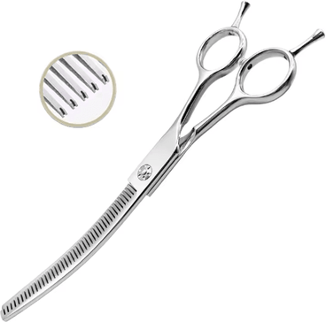 Inspire Picks 7 Inch Professional Curved Chunking Grooming Scissors For Dogs & Cats 7curved Thinning15