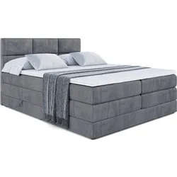 BOXSPRINGBETT OHIO KING - 200x200 - H3/H4 - Dunkelgrau