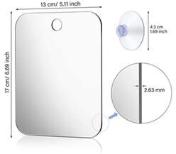 Fusion Finds Portable Shower Mirror With Suction Cup Fogless Acrylic Shaving Mirror For Bathroom & Travel a