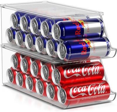 Sorbus Skinny Soda Can Organizer for Refrigerator - Slim Can Holder Drink Dispenser for Fridge - Soda Can Organizer