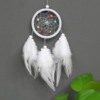 Inspired Deals Handmade Dream Catcher Feather Wall Hanging Boho Home Decoration white