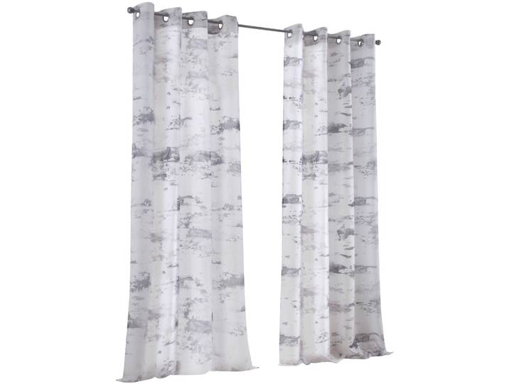 Vorhang KUTTI Claude Gr. 2, schwarz (anthrazit, grau, sanftes weiß), B:135cm H:175cm, Polyester, Gardinen, Vorhang, Gardine halbtransparent, bedruckt, Polyester, Batist