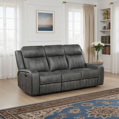 Coaster Raelynn Upholstered Track Arm Motion Sofa Grey