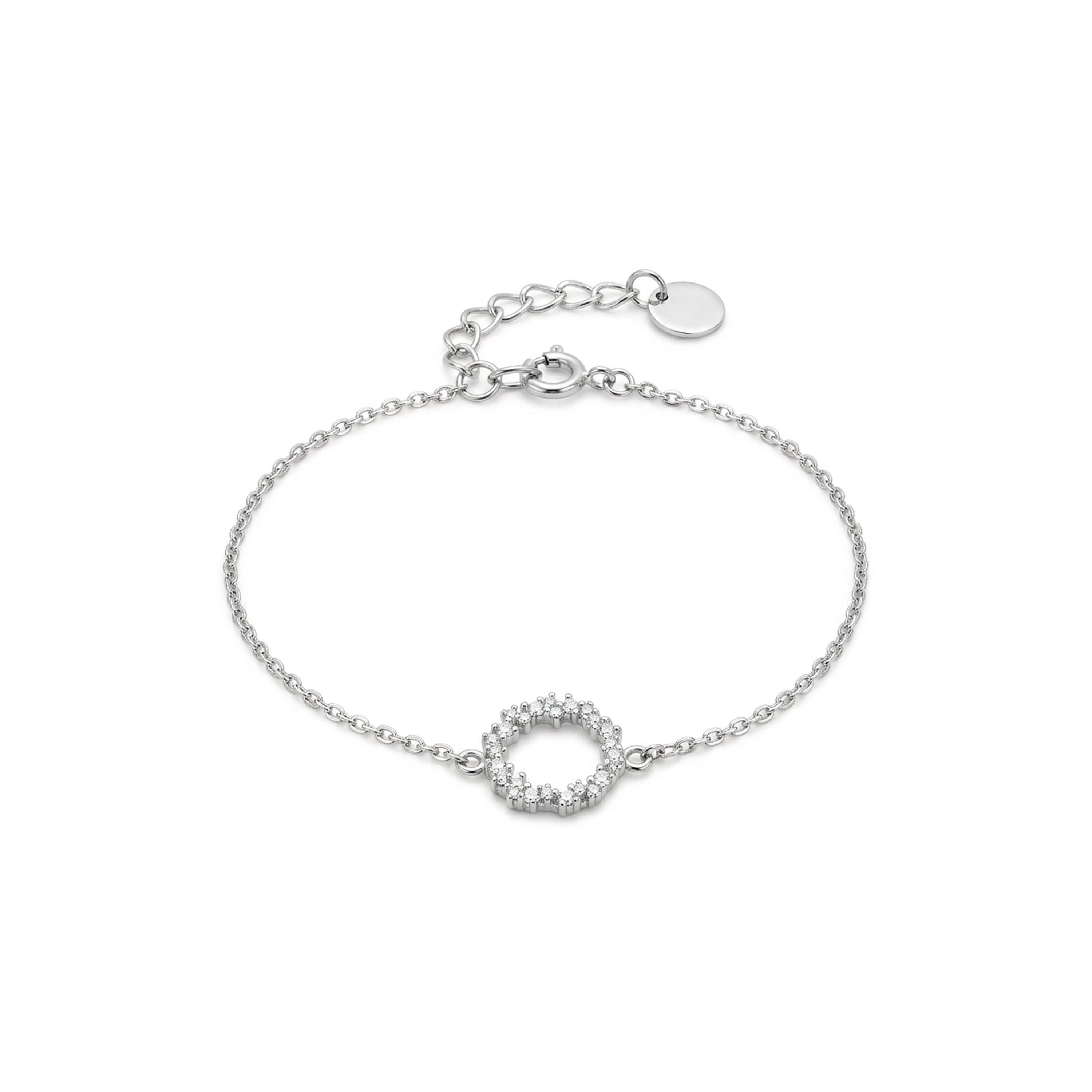 Luxenter Armreif, 925 Sterling Silber Thilak und glänzender Zirkonia mit rhodinierter Oberfläche