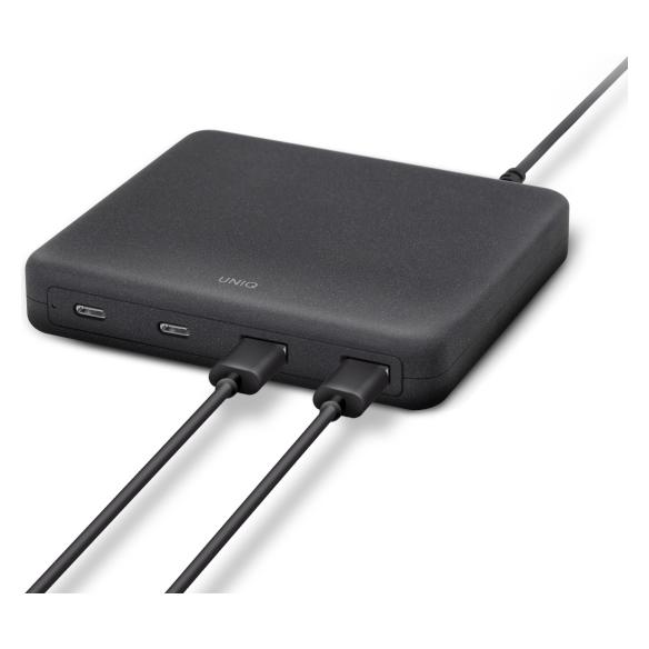 Uniq Ład. siec. HUB Surge Mini 100W czarny/charcoal black 2xUSB Quick Charge 3.0 + 2xUSB-C PD 3.0 (L (100 W, 4 Ports) (36621533)