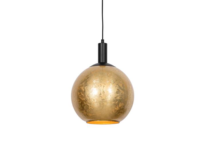 Suspension design noire avec verre doré - Bert