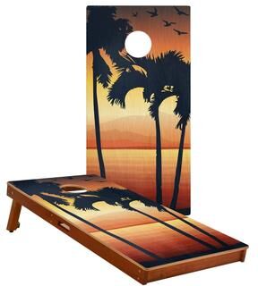 Skip's Garage Virgin Islands Solid Mahogany All-Weather Cornhole Boards
