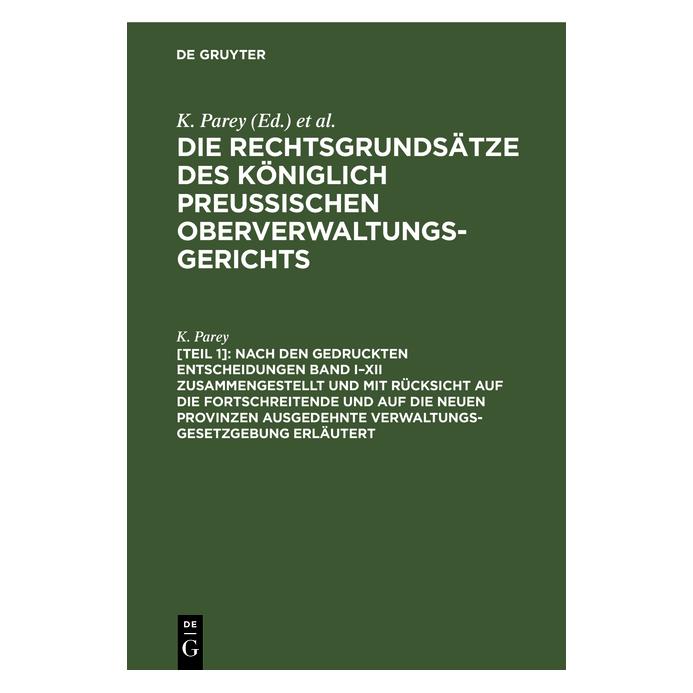 De Gruyter Parey:Nach den gedruckten Entscheidunge (Deutsch, K. Parey, 1887) (67780534)