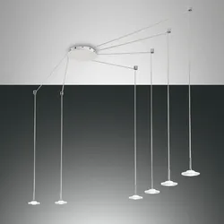 Susanna Dimmbare LED-Pendelleuchte 6-flammig in Weiss mit warmweißem Licht von Fabas Luce