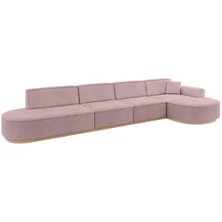 ECKSOFA Ottomane Rechts MARI-L3-v2 - 413x171x83 cm Rosa Cord