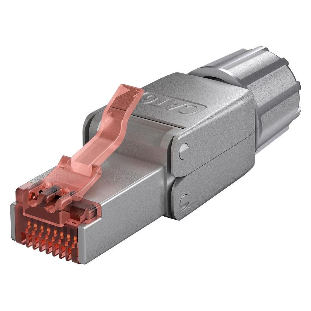Goobay CAT 6 feldkonfektionierbarer RJ45-Stecker, STP geschirmt (Netzwerkkabel Stecker) (65940)
