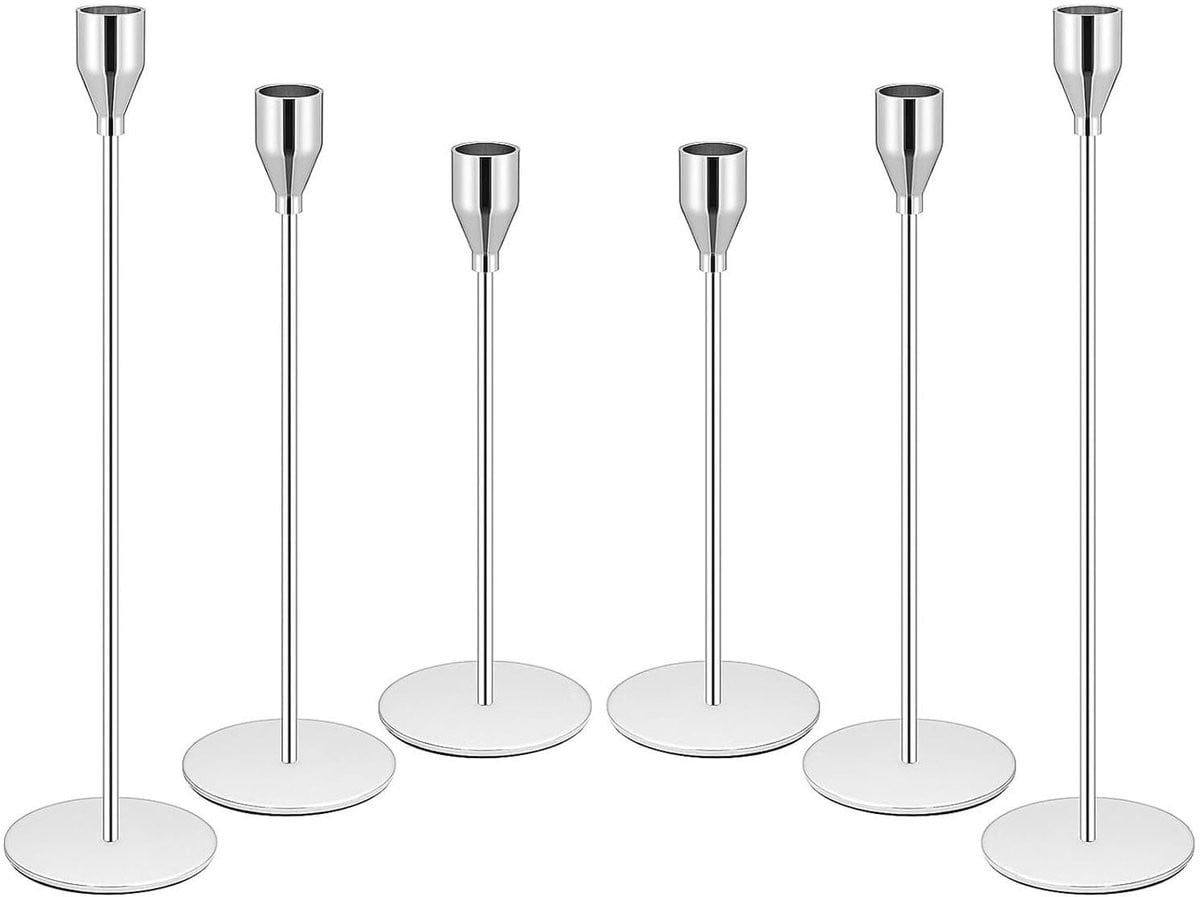 Omgoods Set van 6 Decoratieve Kandelaars voor Kegelkaarsen