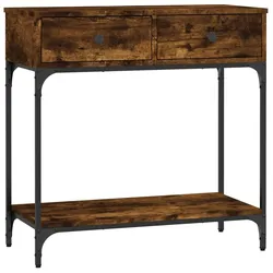 Décoshop26 - Praktischer Konsolentisch mit zwei Schubladen für einen aufgeräumten Eingangsbereich 75 x 34,5 x 75 cm braunes DEC031810