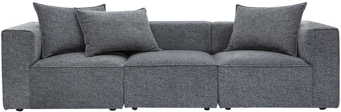 Miliboo Modulares 4-Sitzer-Sofa aus dunkelgrauem Chenille-Gewebe KERRY