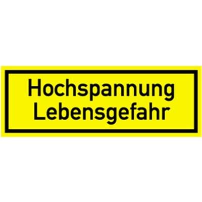 Aufkleber Hochspannung Lebensgefahr, Textschild, Folie, 210x74 mm