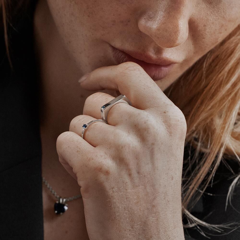 Paul Hewitt 925er Silberring Signet Brilliant Cut für Damen