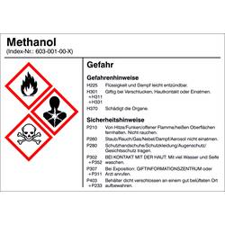 SafetyMarking 21.B1200.13 Gefahrstoffetikett G013 Methanol Folie selbstklebend (B x H) 105 mm x 74 mm 1 St.