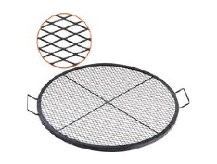 VEVOR X-Marks Feuerstellen-Grillrost, Φ 910 x 25 mm Lagerfeuer-BBQ-Grillrost aus Stahl mit Griff und Stütz-X-Draht, Tragbares Camping-Kochgeschirr für Partys und Zusammenkünfte im Freien, Schwarz
