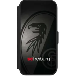 Nivocase Klapphülle für Apple iPhone 8 Handyhülle aus Kunst Leder NIVOflip schwarz Metallic Look (Apple iPhone 8), Smartphone Hülle, Schwarz