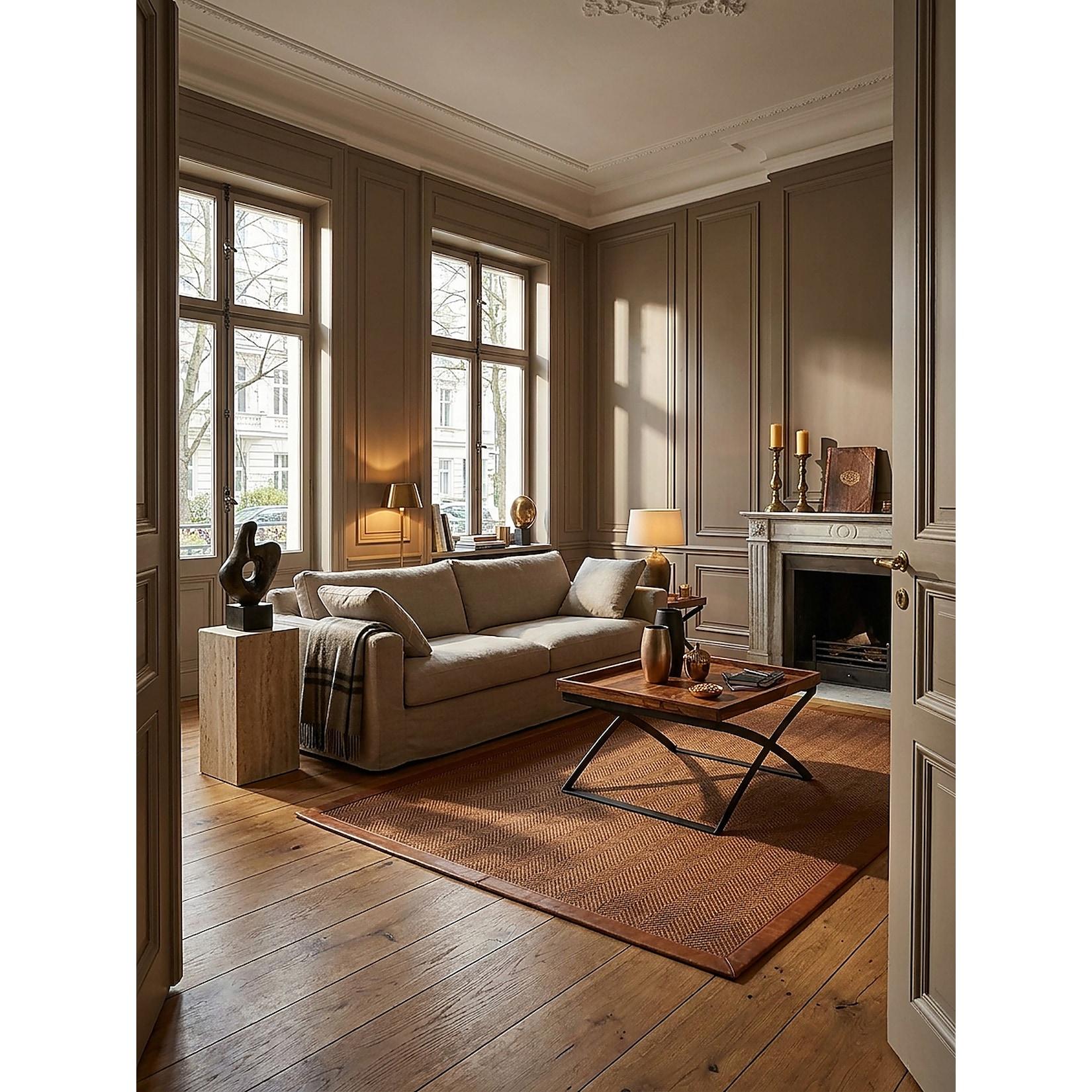 Couchtisch Sheesham-Massivholz/Metall Industrial-Style 63x39x63cm Braun/Schwarz