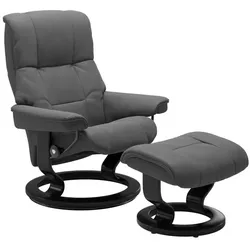 Stressless Sessel mit Hocker Mayfair Classic Leder Grau Batick Grey S (Small)