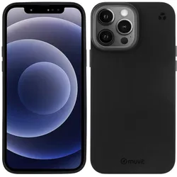 Muvit For Change Recycletek Souple Noir Iphone 13 Pro Max (Apple iPhone 13 Pro Max), Smartphone Hülle, Schwarz