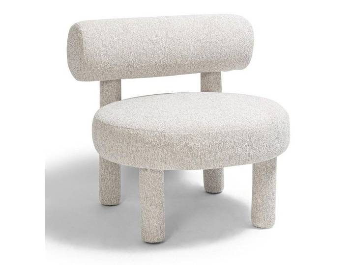 JVmoebel Sessel Sessel Modernes Design Beige Stoff Skulptural Rund Komfort Zeitlos (1-St), Made in Europa