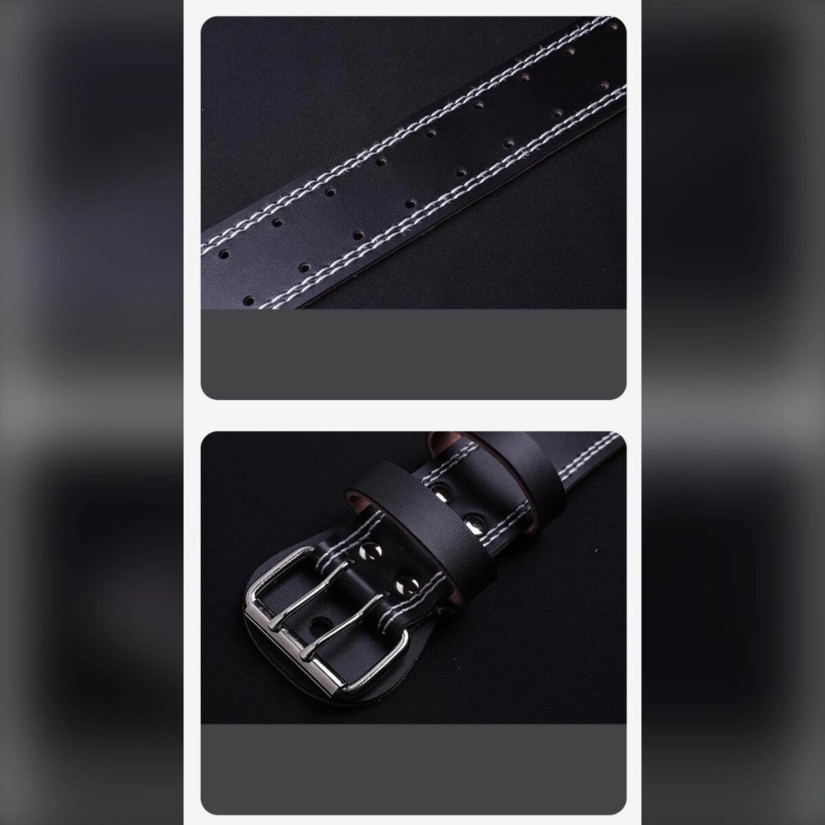 INF Gewichthebergürtel für Kniebeuge und Kreuzheben - Breiter PU-Leder-Rücken, 10-Loch verstellbare Metallschnalle L