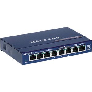 Netgear Switch ProSafe, GS108, unmanaged, 8-Port, 1 Gbit/s