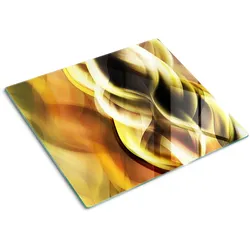 GLASPLATTE 60x52 cm Goldenes Licht