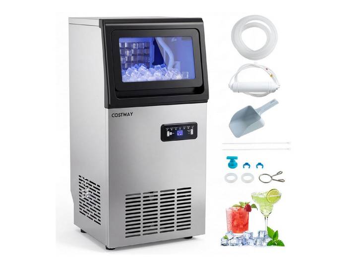 COSTWAY Eiswürfelmaschine 11kg kommerzieller Eiswürfelbereiter 50 kg/24 Std.