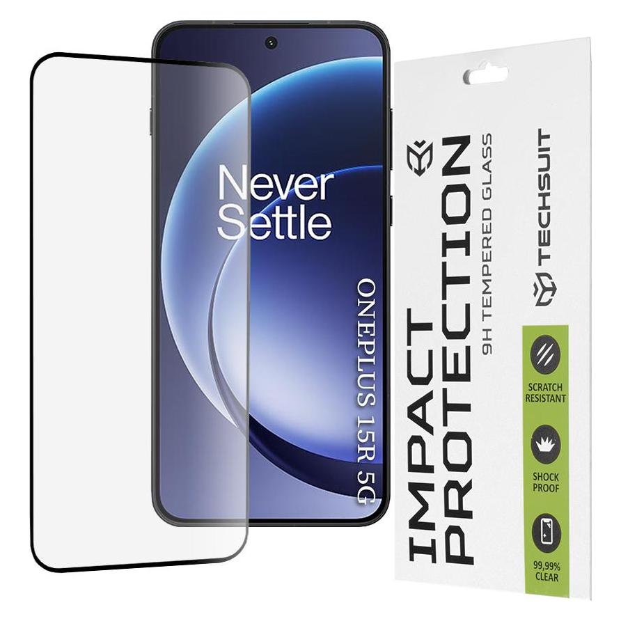 Techsuit - 111D Full Cover / Full Glue Glass - OnePlus 15R - Black (OnePlus 15R) (65557562)
