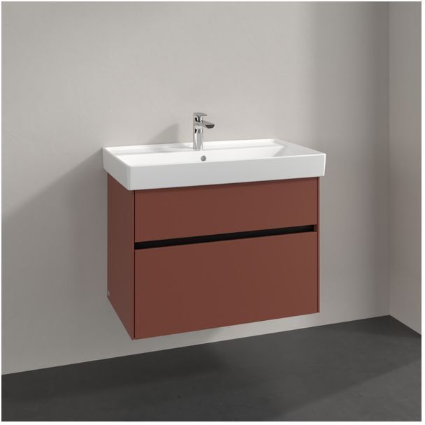 Villeroy und Boch Collaro Waschtischunterschrank C01000AH 75,4x54,6x44,4cm, Waschbecken mittig, wine red