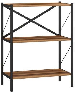 Costway 3-Tier Bookshelf with Heavy-Duty Metal Frame