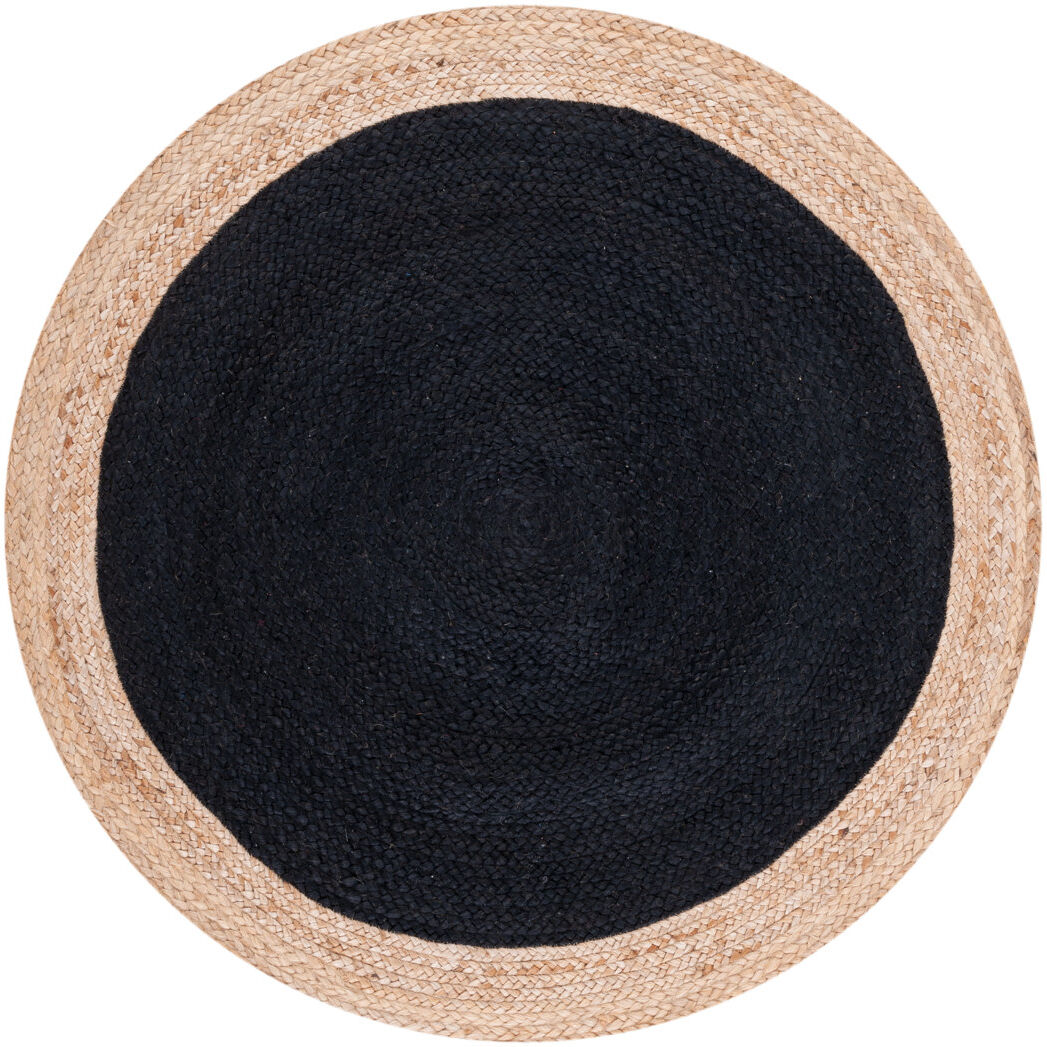 Beachcrest Home Rocco Jute / Sisal Hand Woven Area Rug Black Round 122cm