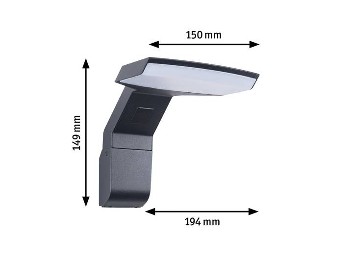 Paulmann LED Außenwandleuchte Zenera, schwarz, Metall, Modern, Wandlampe