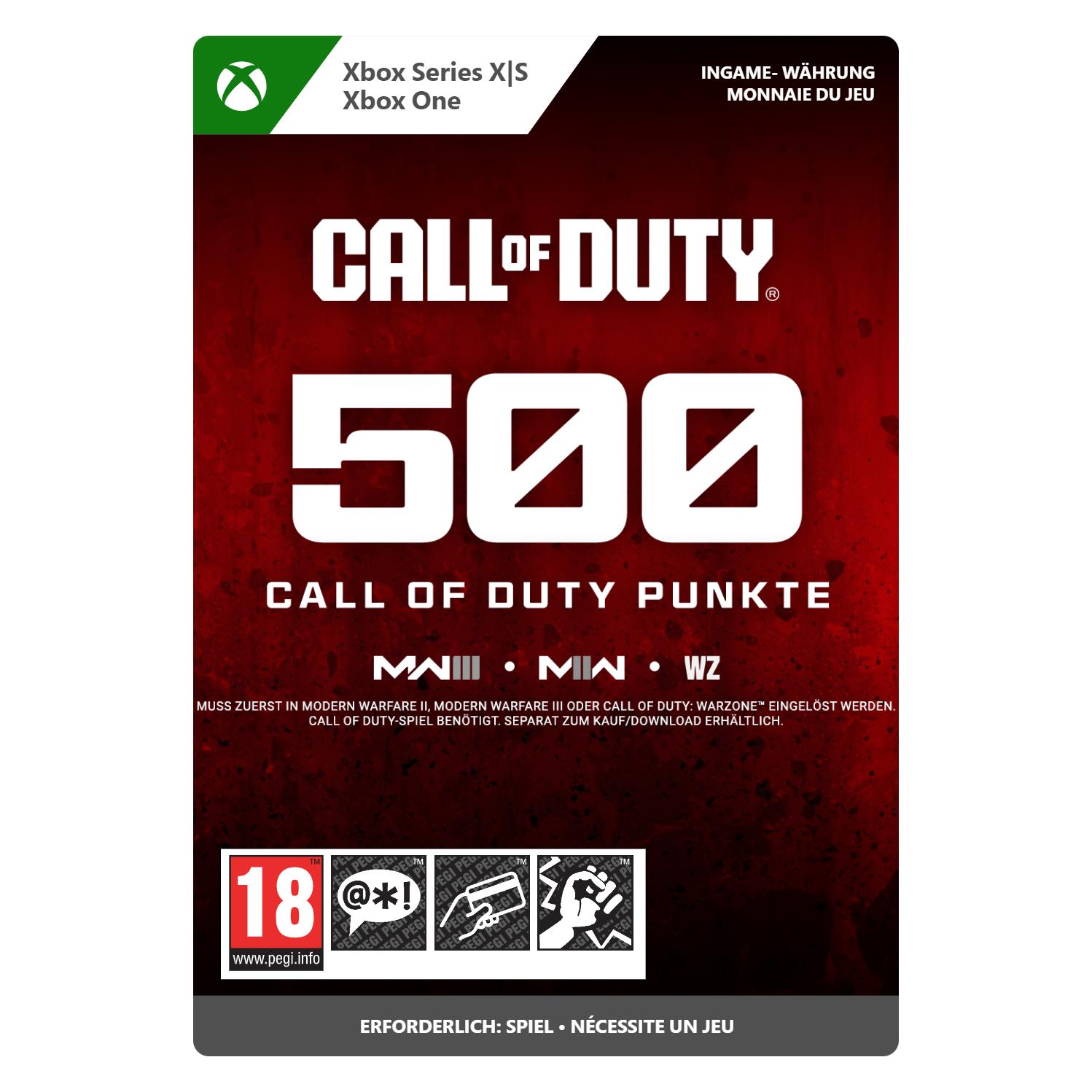 Microsoft Xbox Call of Duty Points - 500 Download Code (7LM-00078)