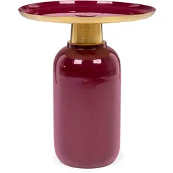 Beistelltisch Nalima Grande aus Metall, modern rundes Design, rot, lackierte Oberfläche, Bizzotto