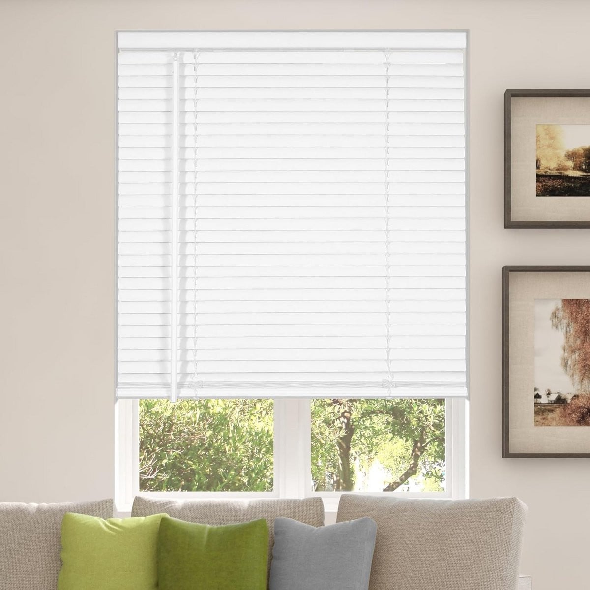 Verduisterende draadloze vinyl mini-jaloezieën wit, Breedte: 80 cm