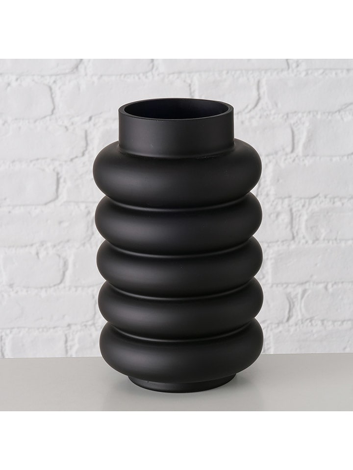 Boltze Vase ''Ribbo'' in Schwarz - (H)25 x Ø 15 cm - onesize