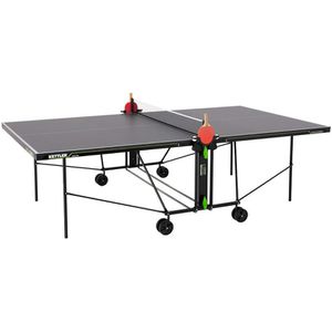 KETTLER Tischtennisplatte K1, 16 mm Platte, mit Netz, Indoor, 274 x 152,5 x 76 cm, schwarz, rollbar & klappbar