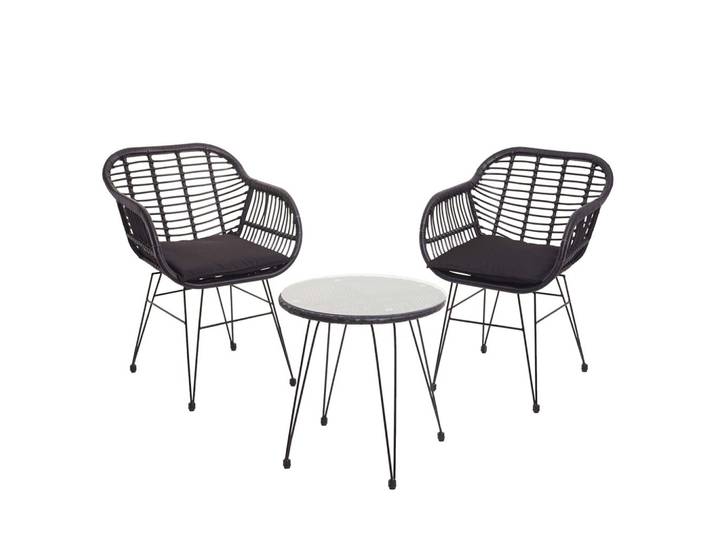 POLY-RATTAN GARNITUR Anthrazit
