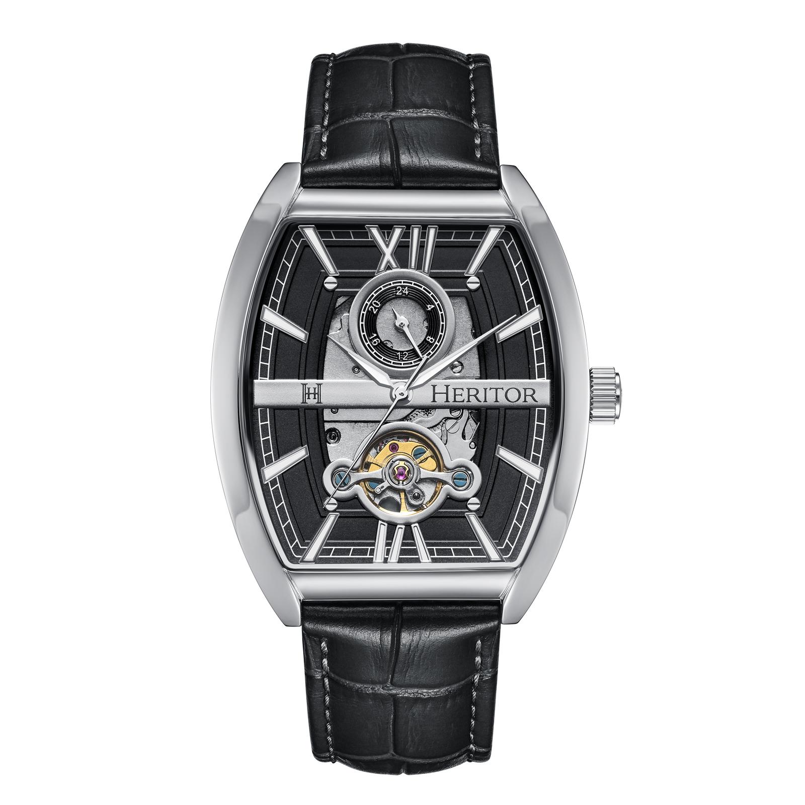 Heritor Automatic Masterson semi-skelet lederen bandhorloge